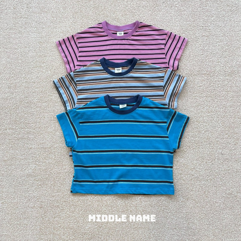 Middle Name - Korean Children Fashion - #magicofchildhood - Crayon Stripe Tee