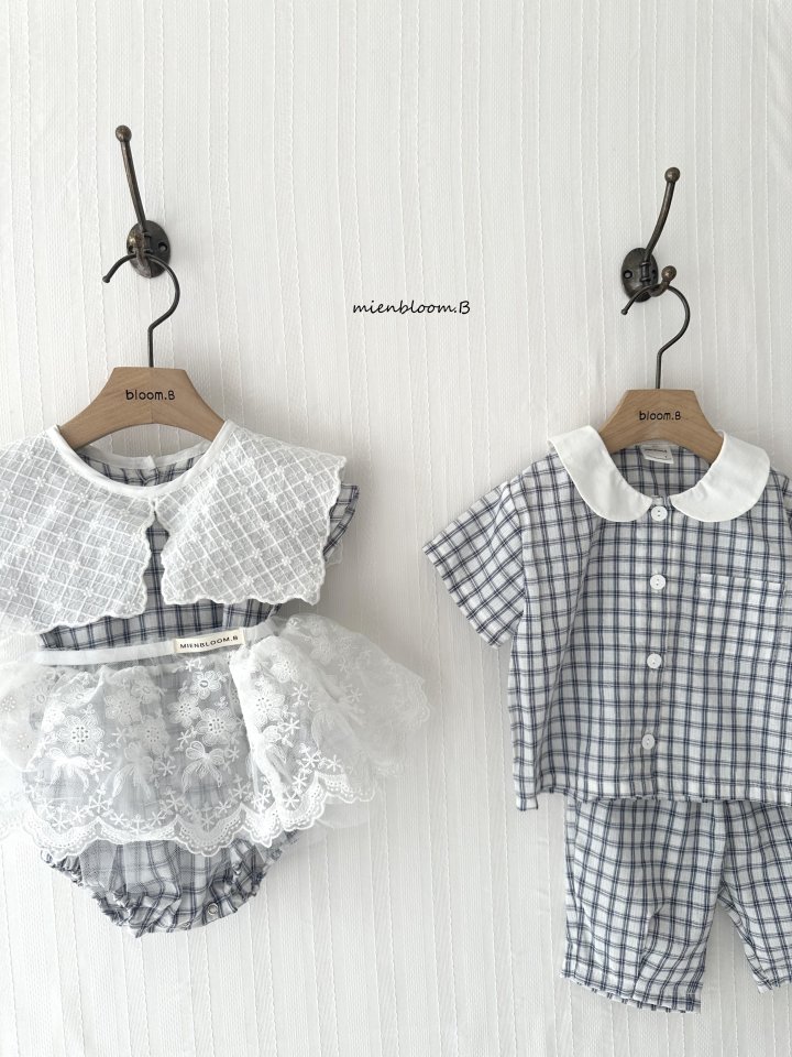 Mienbloom B - Korean Baby Fashion - #babyboutique - Bebe Embroidered Check Suit - 7