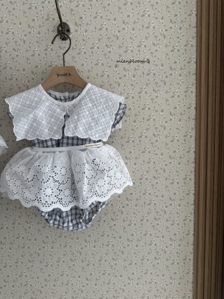 Mienbloom B - Korean Baby Fashion - #babyboutiqueclothing - Bebe Embroidered Check Suit - 8