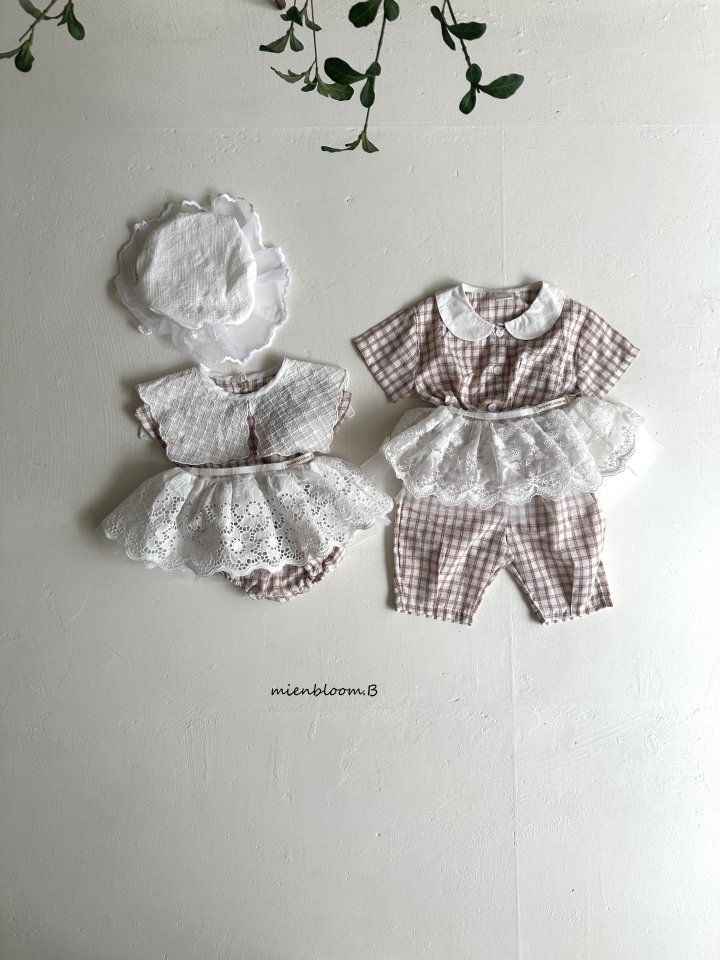 Mienbloom B - Korean Baby Fashion - #babyfashion - Bebe Embroidered Check Suit - 10
