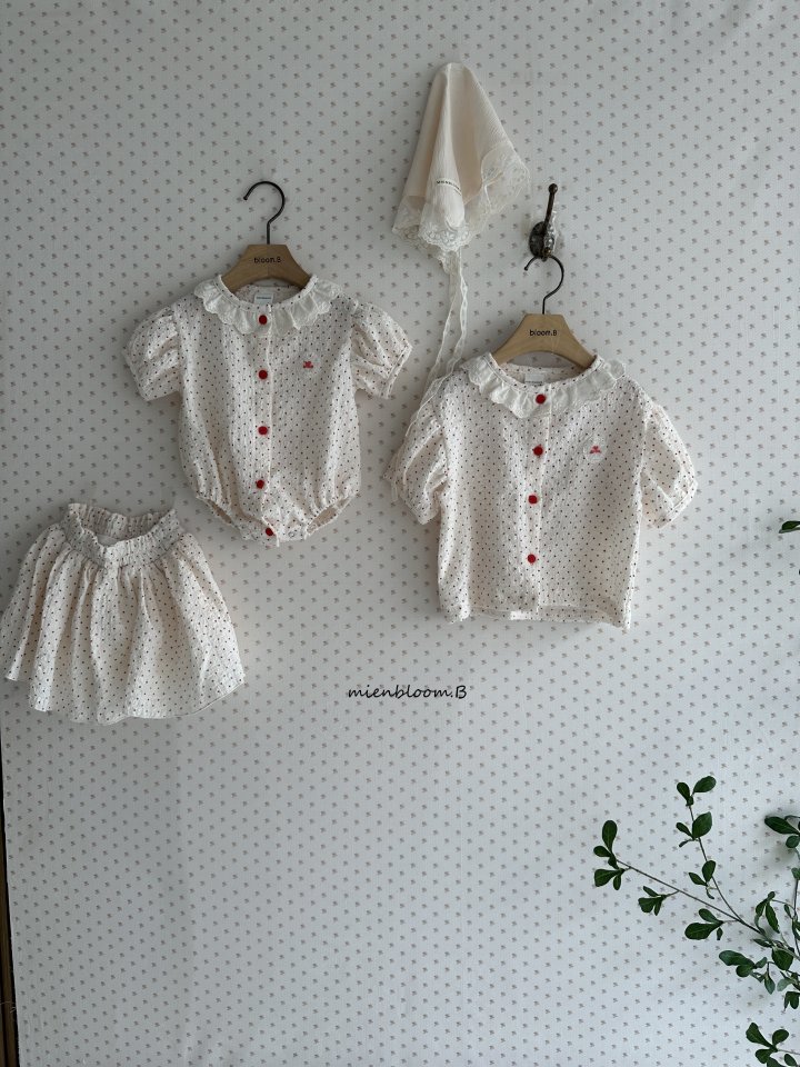 Mienbloom B - Korean Baby Fashion - #babyfashion - Bebe Red Embroidery Suit (Ivory) - 11