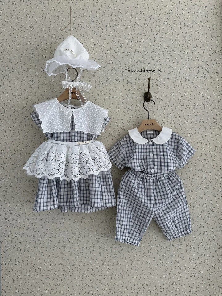 Mienbloom B - Korean Baby Fashion - #babyfever - Bebe Collar Check Shirt - 8