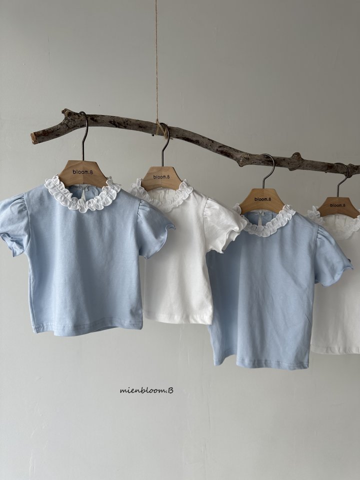 Mienbloom B - Korean Baby Fashion - #babygirlfashion - Bebe Silk Frill Tee - 2