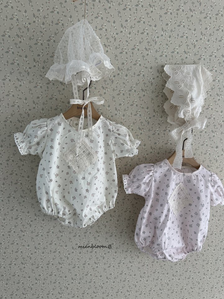 Mienbloom B - Korean Baby Fashion - #babyoutfit - Bebe Square Flower Suit (Flower) - 3