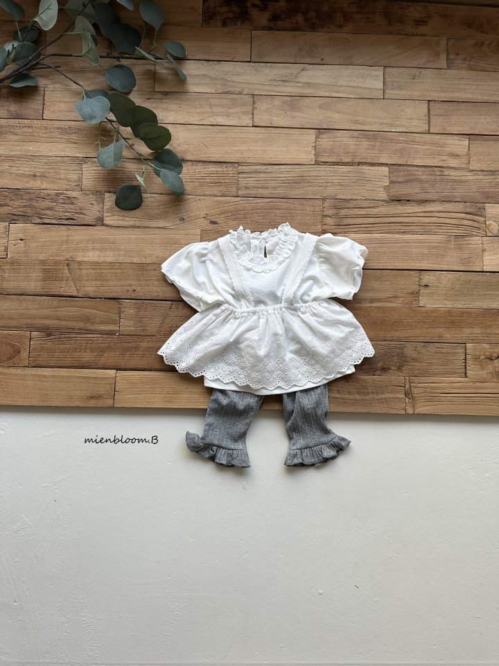 Mienbloom B - Korean Baby Fashion - #babyoutfit - Bebe Silk Frill Tee - 6