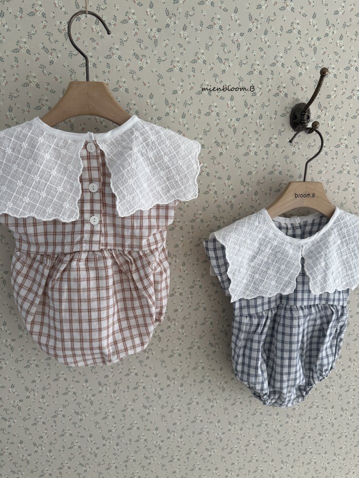 Mienbloom B - Korean Baby Fashion - #babywear - Bebe Embroidered Check Suit - 3