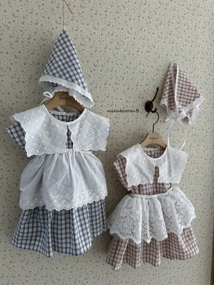 Mienbloom B - Korean Baby Fashion - #onlinebabyboutique - Bebe Check Scarf - 5