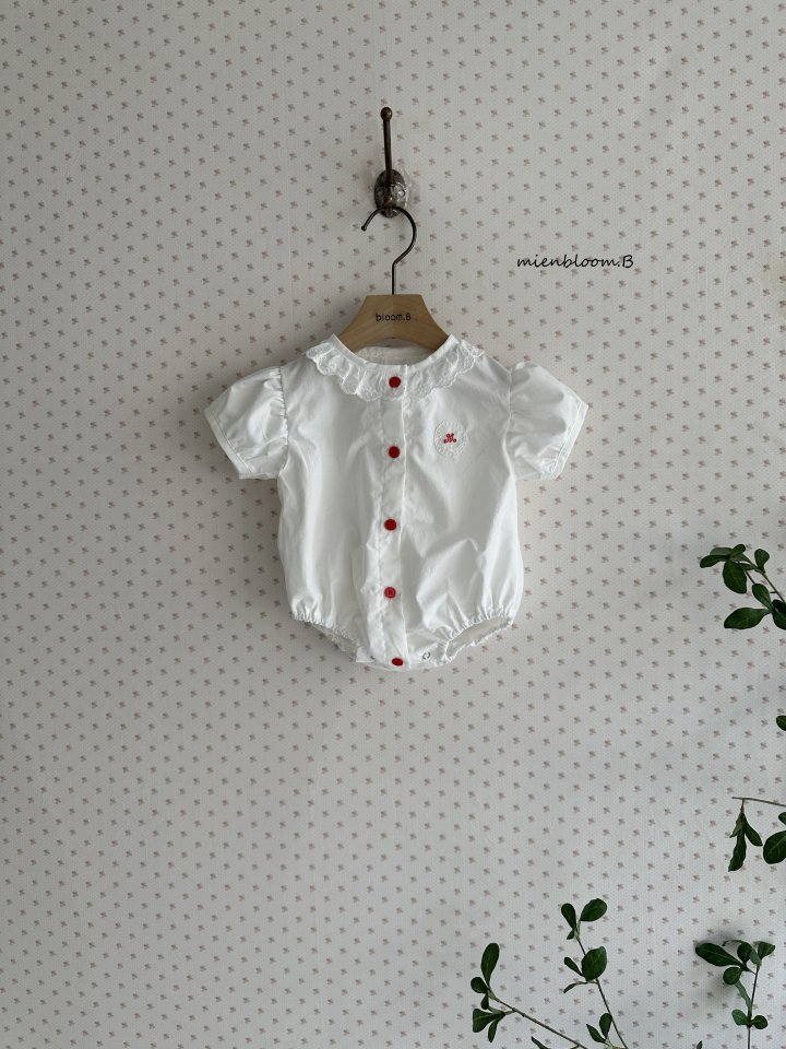 Mienbloom B - Korean Baby Fashion - #onlinebabyboutique - Bebe Red Embroidered Suit (Dot) - 8