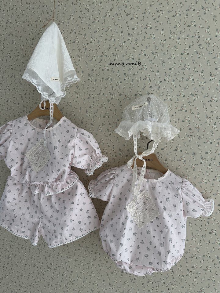 Mienbloom B - Korean Baby Fashion - #smilingbaby - Bebe Square Flower Suit (Ivory) - 5