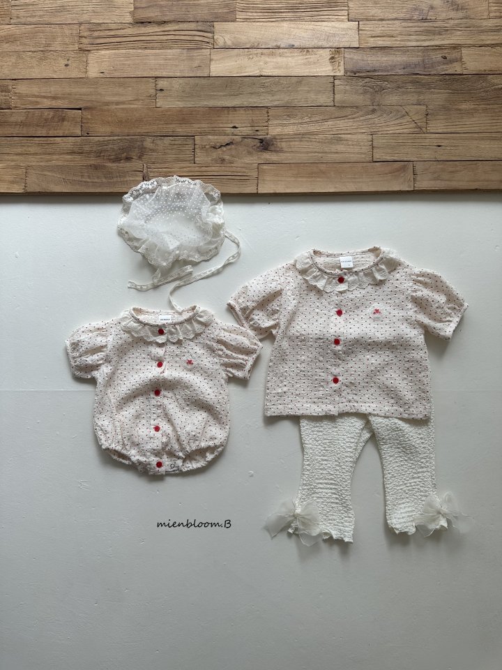 Mienbloom B - Korean Children Fashion - #childofig - Kids Red Embroidery Blouse (Dot) - 8