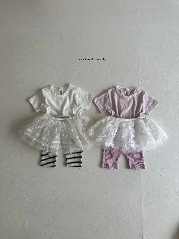 Mienbloom B - Korean Children Fashion - #childofig - Kids Eyelet Tee - 3