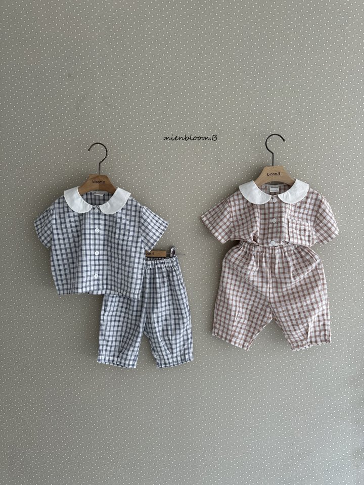 Mienbloom B - Korean Children Fashion - #childrensboutique - Kids Collar Check Shirt - 5