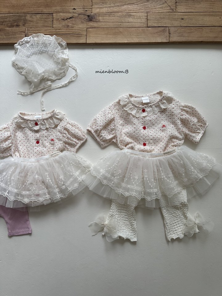 Mienbloom B - Korean Children Fashion - #childrensboutique - Kids Red Embroidery Blouse (Ivory) - 9