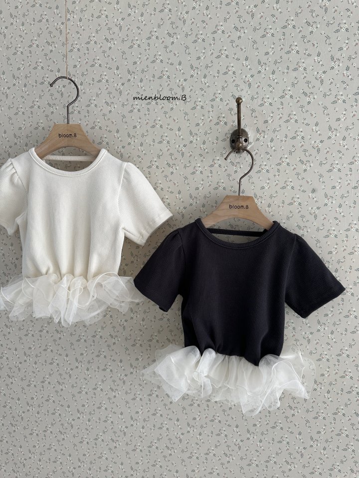 Mienbloom B - Korean Children Fashion - #designkidswear - Kids Waffle Sasha Tee - 2