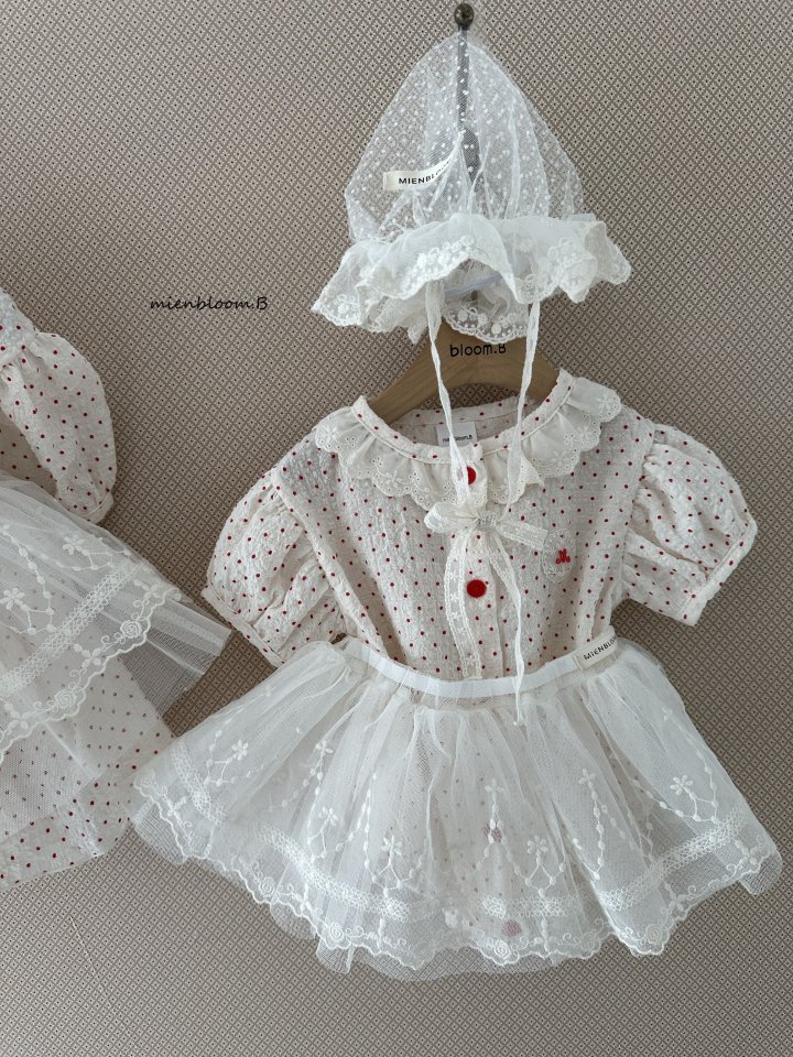 Mienbloom B - Korean Children Fashion - #fashionkids - Kids Red Embroidery Blouse (Ivory) - 12