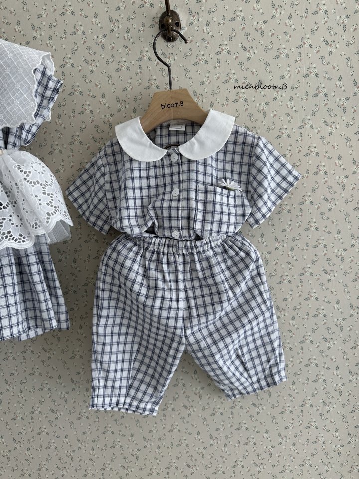 Mienbloom B - Korean Children Fashion - #kidsshorts - Kids Collar Check Shirt - 9