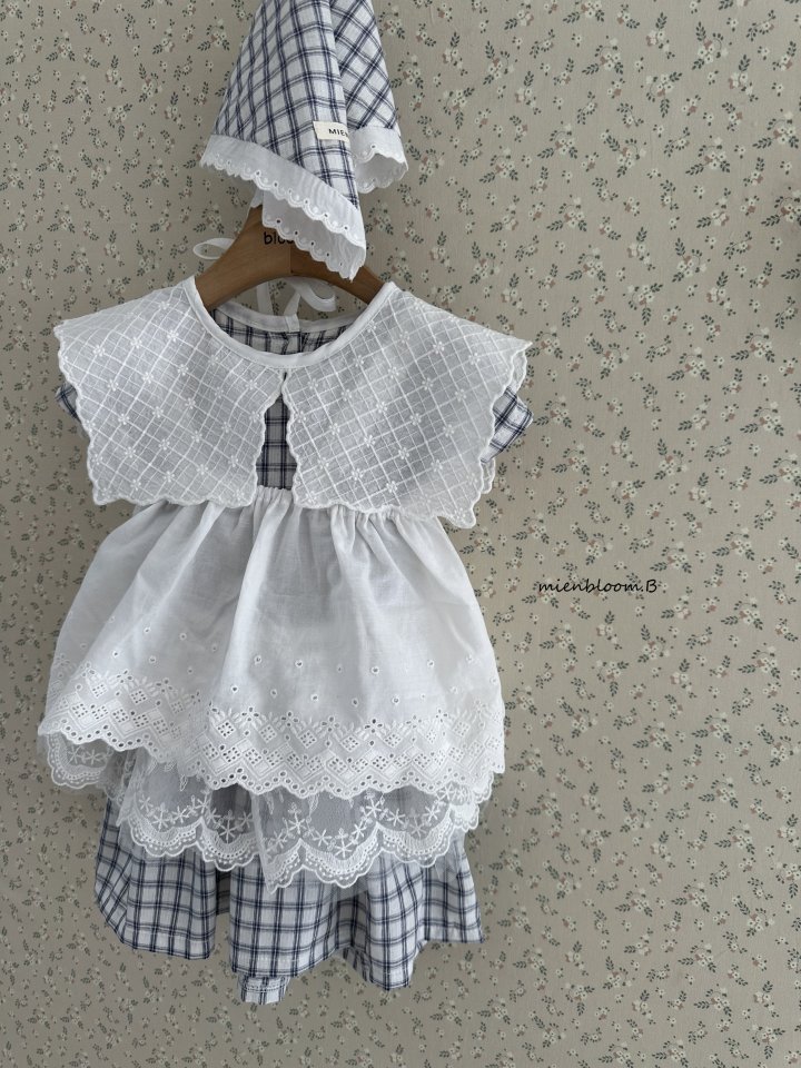 Mienbloom B - Korean Children Fashion - #magicofchildhood - Kids Embroidered Check One-piece - 12