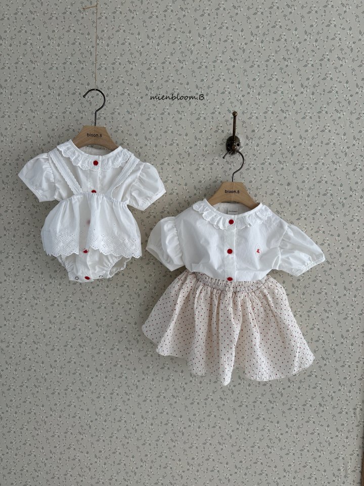 Mienbloom B - Korean Children Fashion - #prettylittlegirls - Kids Red Embroidery Blouse (Dot) - 7