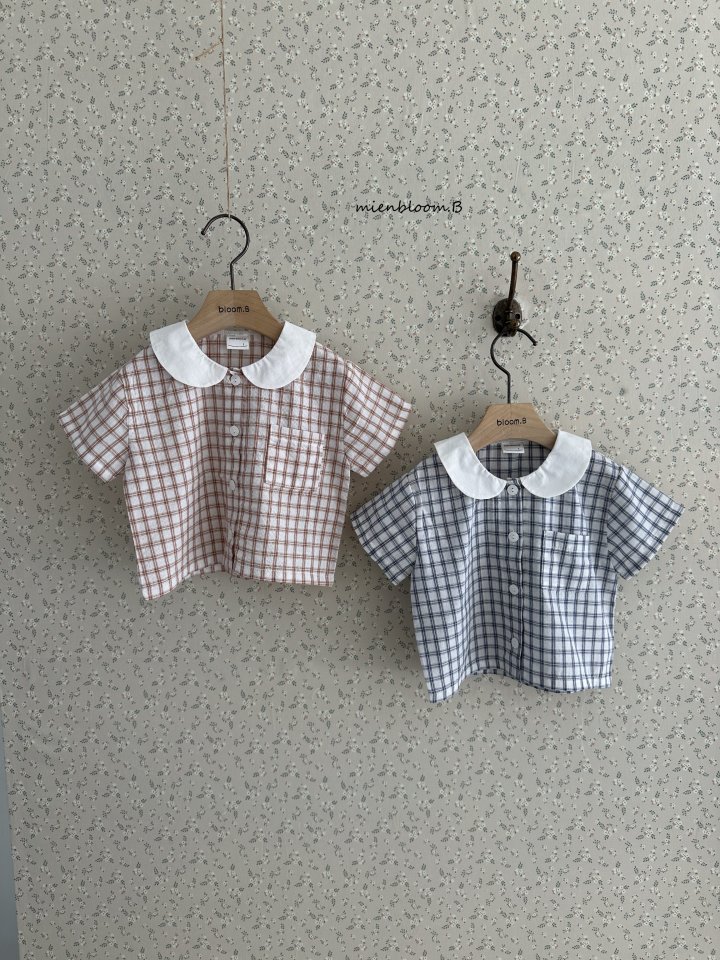 Mienbloom B - Korean Children Fashion - #stylishchildhood - Kids Collar Check Shirt - 3