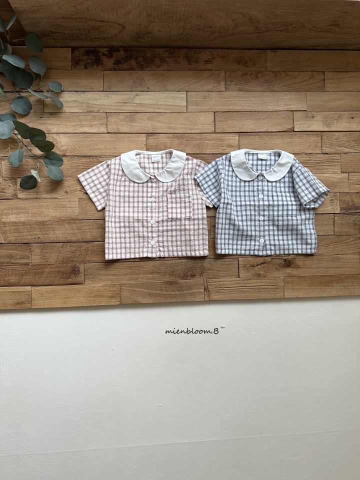 Mienbloom B - Korean Children Fashion - #todddlerfashion - Kids Collar Check Shirt