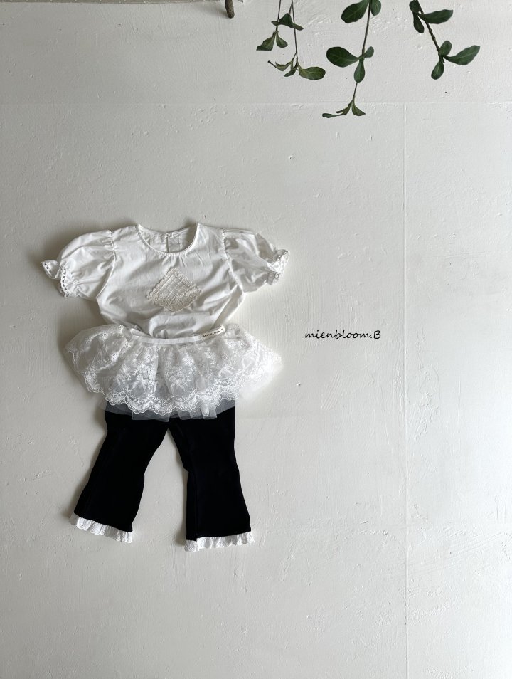 Mienbloom B - Korean Children Fashion - #todddlerfashion - Kids Square Flower Blouse (Ivory) - 4