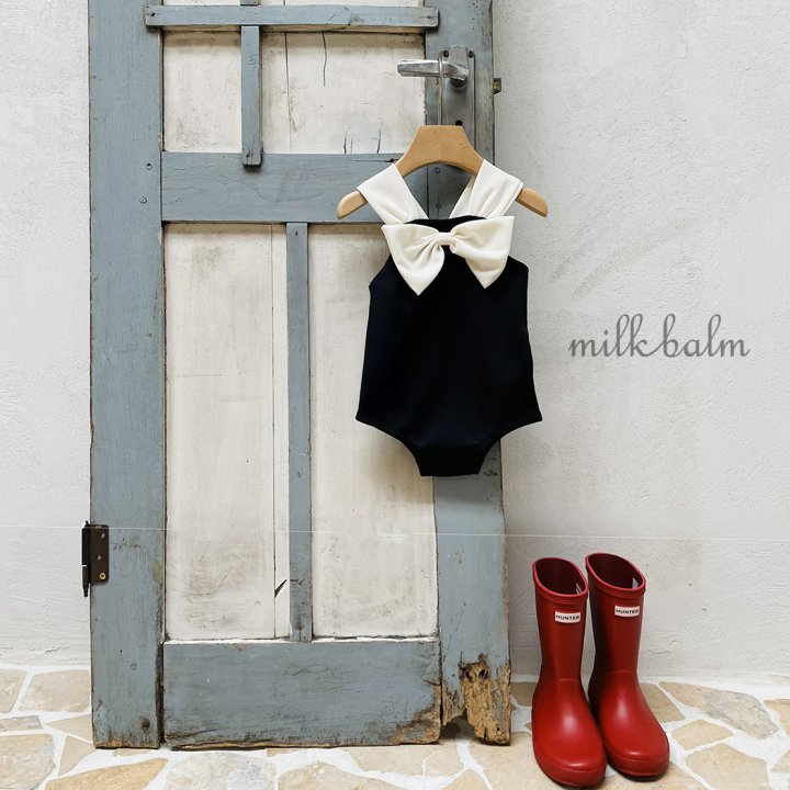 Milk Balm - Korean Baby Fashion - #babyclothing - Ribbon Swimsuit (Hat Not Included)
