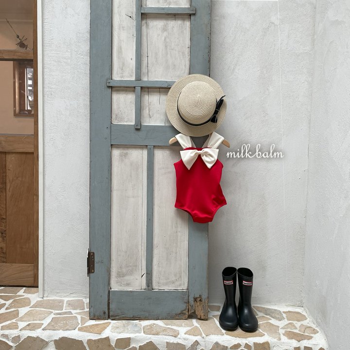 Milk Balm - Korean Baby Fashion - #babyfever - Ribbon Swimsuit (Hat Not Included) - 3