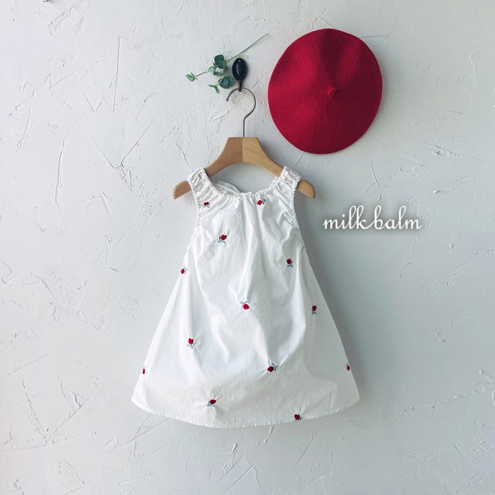 Milk Balm - Korean Baby Fashion - #babygirlfashion - Tulip Embroidery One-piece - 7