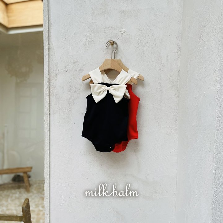 Milk Balm - Korean Baby Fashion - #babyfever - Ribbon Swimsuit (Hat Not Included) - 4