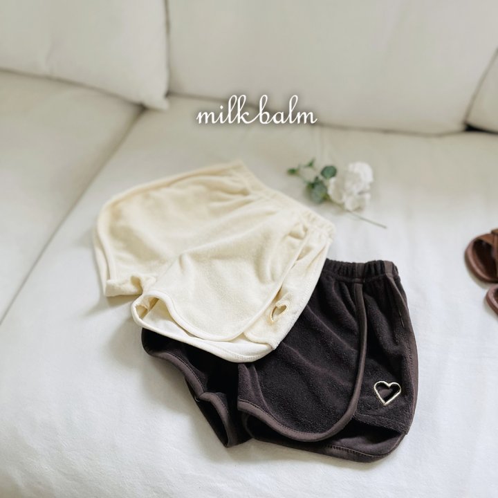 Milk Balm - Korean Baby Fashion - #babyoninstagram - Heart Terry Pants - 2