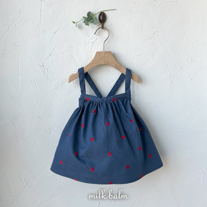 Milk Balm - Korean Baby Fashion - #babyoutfit - Heart Overalls Skirt