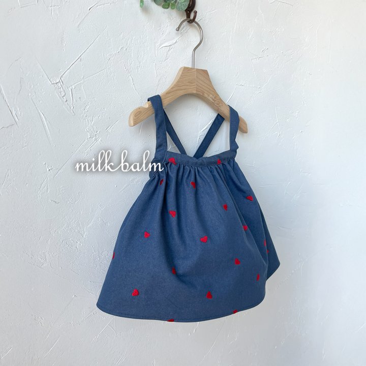 Milk Balm - Korean Baby Fashion - #babyoutfit - Heart Overalls Skirt - 2