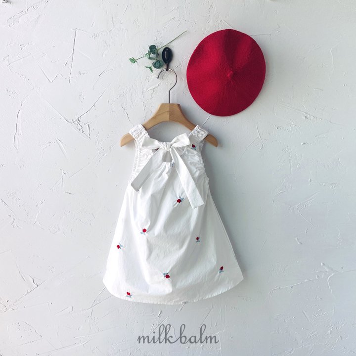 Milk Balm - Korean Baby Fashion - #babyoutfit - Tulip Embroidery One-piece - 11
