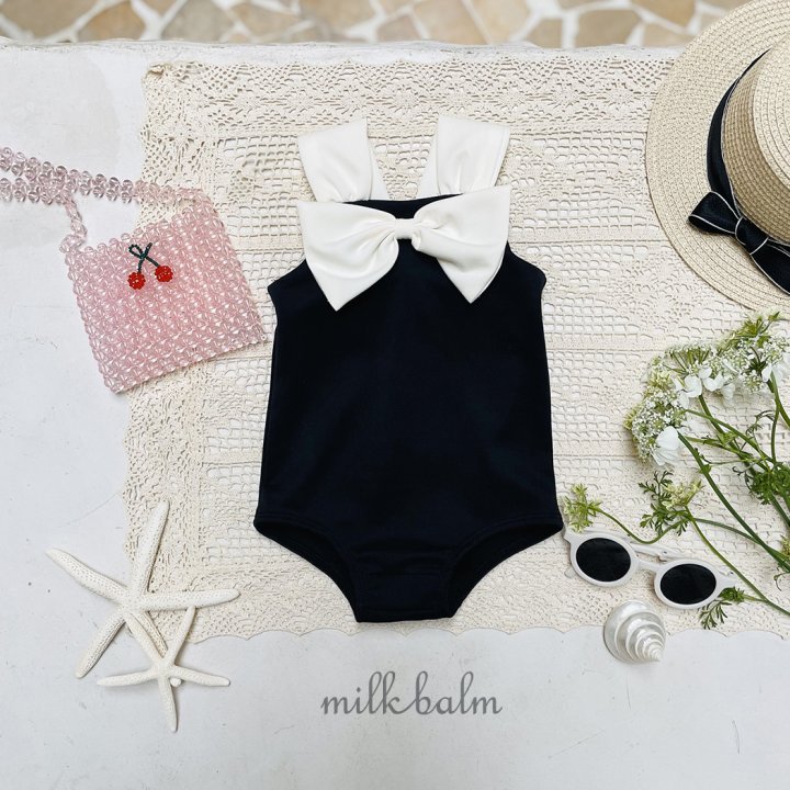 Milk Balm - Korean Baby Fashion - #babyoutfit - Ribbon Swimsuit (Hat Not Included) - 8