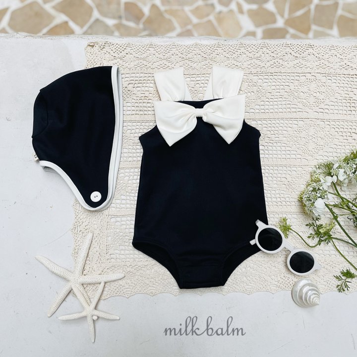 Milk Balm - Korean Baby Fashion - #babyoutfit - Ribbon Swimsuit (Hat Not Included) - 9