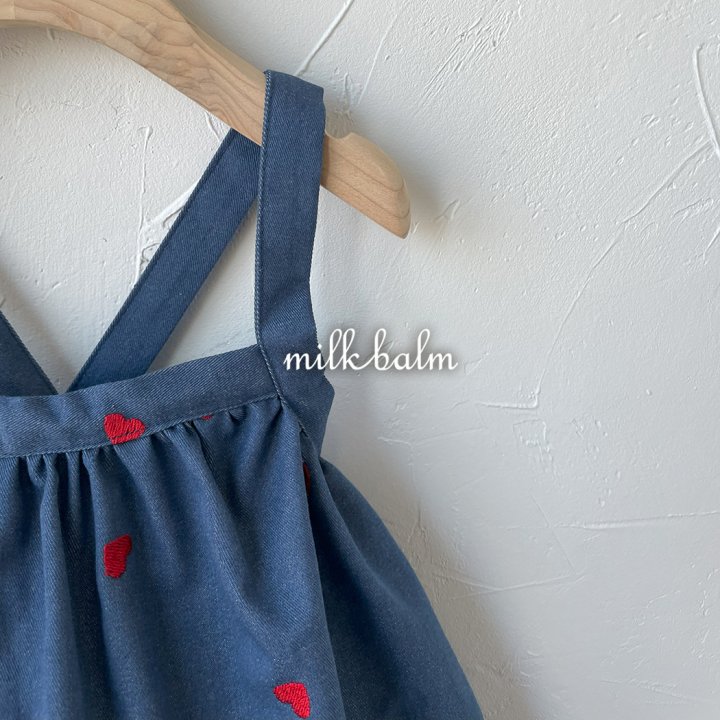 Milk Balm - Korean Baby Fashion - #babywear - Heart Overalls Skirt - 3