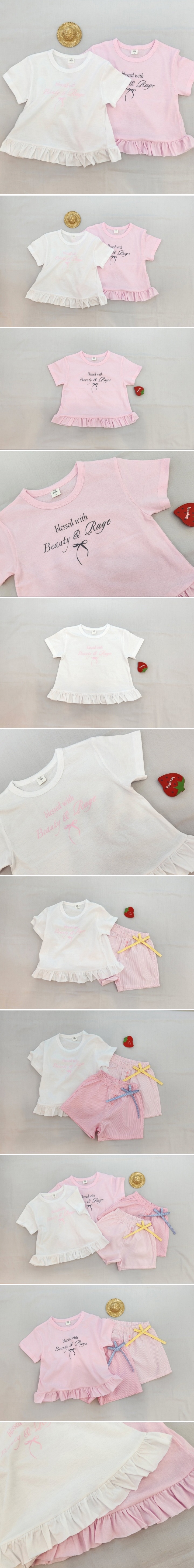 Milk Bebe - Korean Baby Fashion - #babyclothing - Ribbon Frill Tee - 2