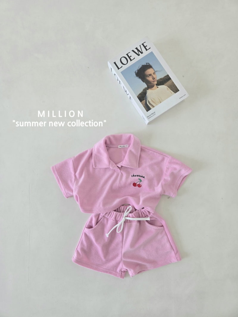Million Dollar Baby - Korean Children Fashion - #childofig - Terry Cherry Set - 4