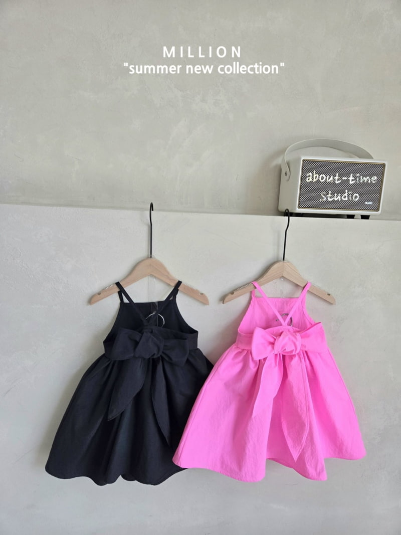 Million Dollar Baby - Korean Children Fashion - #childofig - Big Ribbon One-piece - 6