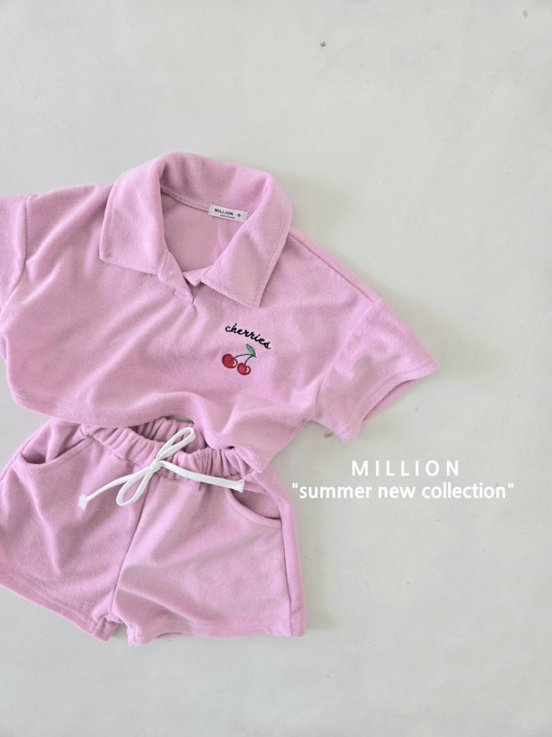 Million Dollar Baby - Korean Children Fashion - #childrensboutique - Terry Cherry Set - 5