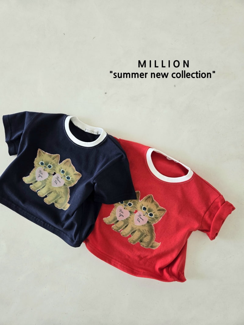 Million Dollar Baby - Korean Children Fashion - #designkidswear - Cat Tee - 12