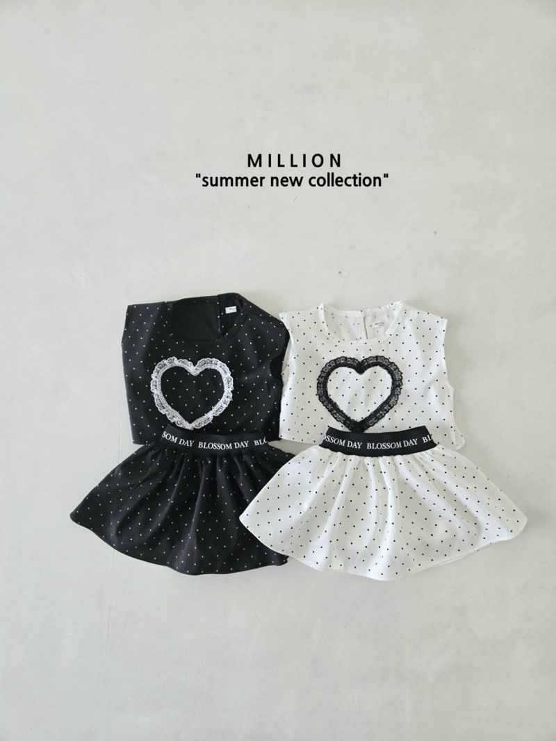 Million Dollar Baby - Korean Children Fashion - #fashionkids - Heart Dot Sleeveless