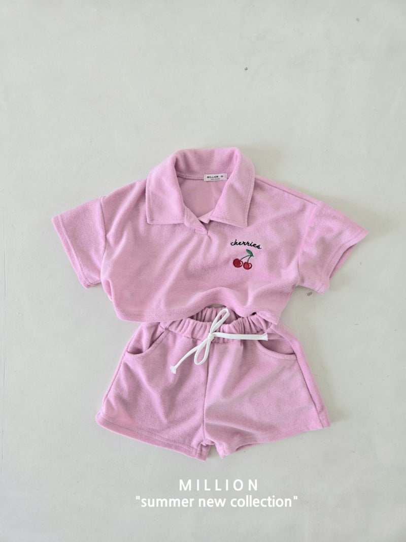 Million Dollar Baby - Korean Children Fashion - #kidsshorts - Terry Cherry Set - 9