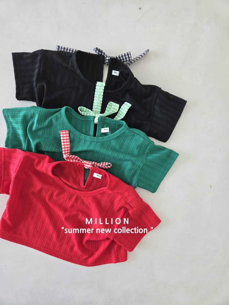 Million Dollar Baby - Korean Children Fashion - #kidzfashiontrend - Candy Ribbon Tee - 12