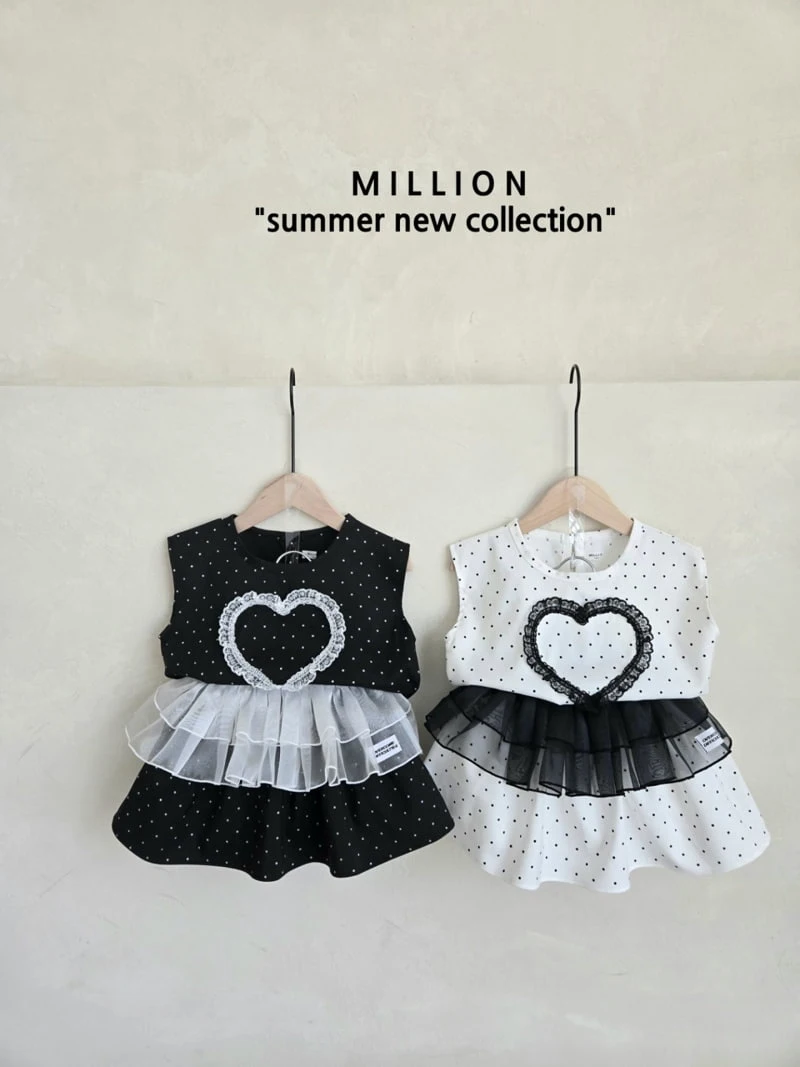 Million Dollar Baby - Korean Children Fashion - #littlefashionista - Heart Dot Sleeveless - 6