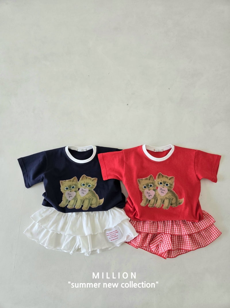 Million Dollar Baby - Korean Children Fashion - #littlefashionista - Cat Tee - 3