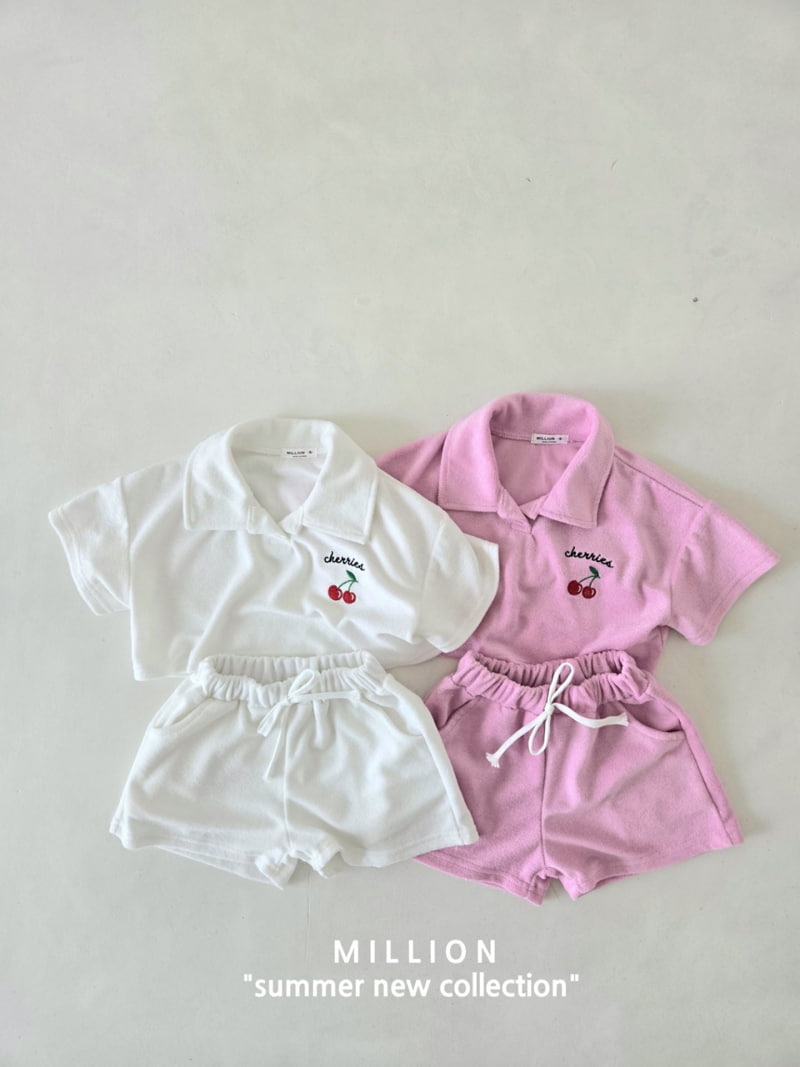 Million Dollar Baby - Korean Children Fashion - #minifashionista - Terry Cherry Set