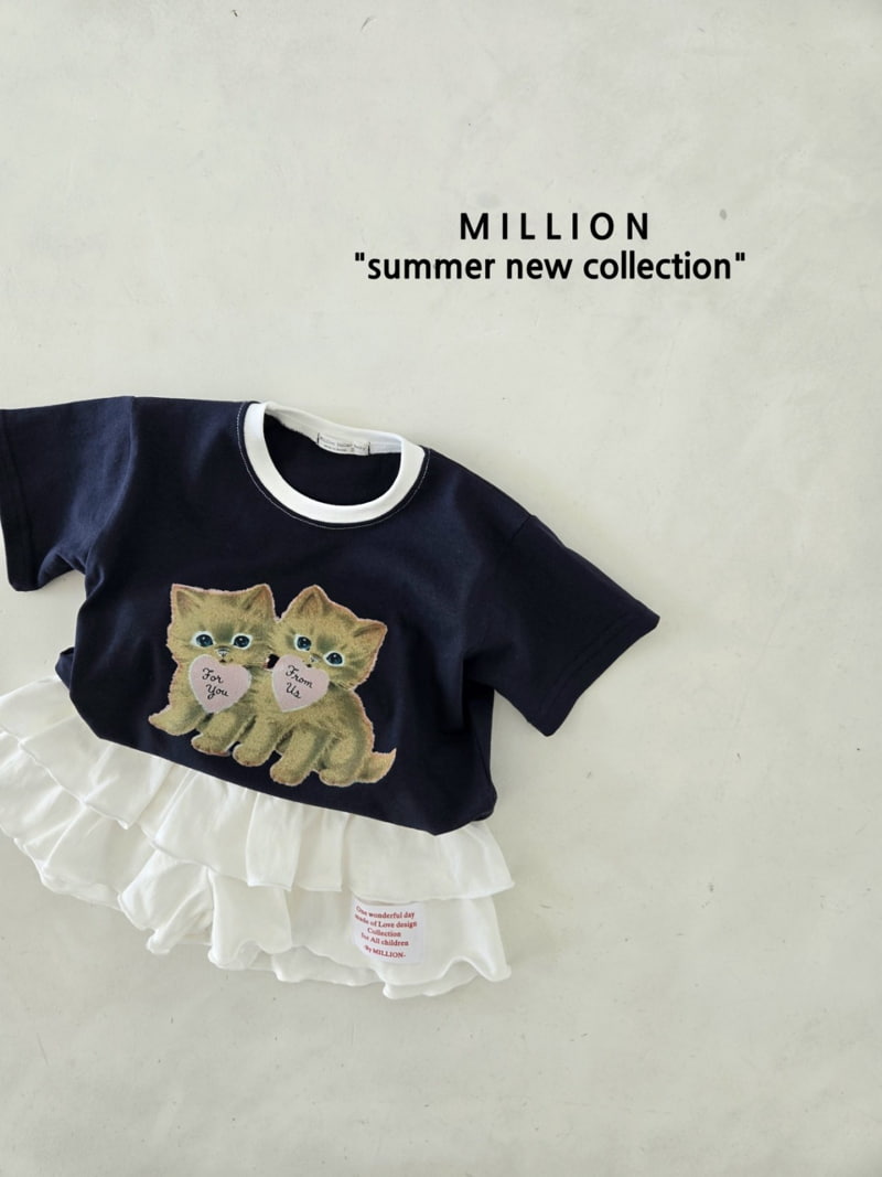 Million Dollar Baby - Korean Children Fashion - #todddlerfashion - Cat Tee - 7