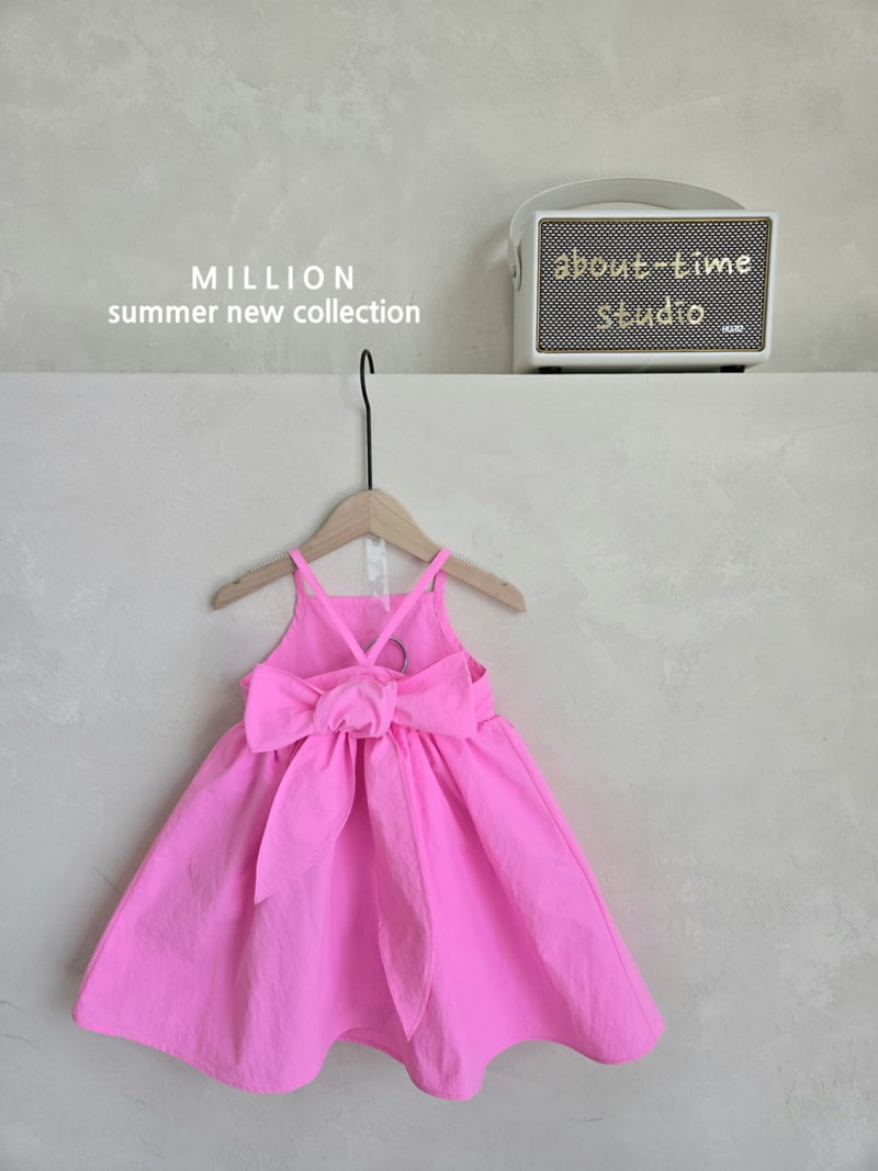 Million Dollar Baby - Korean Children Fashion - #todddlerfashion - Big Ribbon One-piece - 3