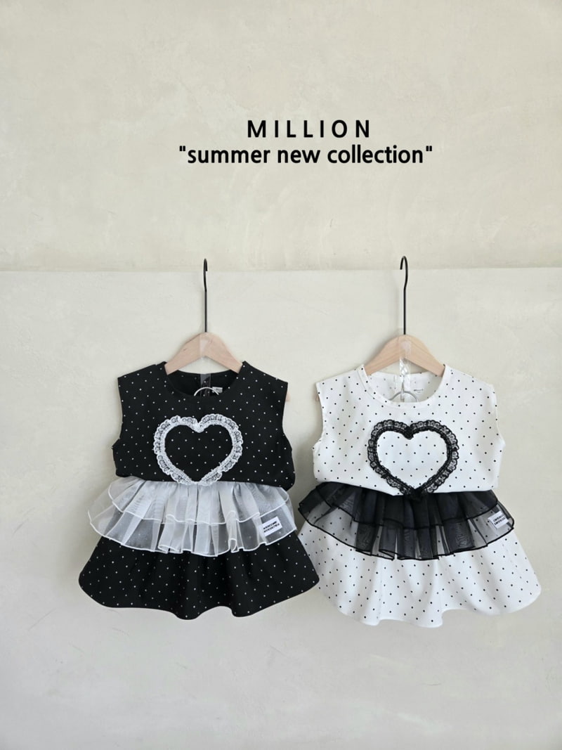 Million Dollar Baby - Korean Children Fashion - #toddlerclothing - Heart Dot Sleeveless - 11